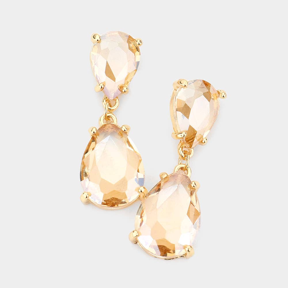 Sensibling Corp. - Wholesale Dangle Earrings - Double Teardrop Link Dangle Evening Earrings6