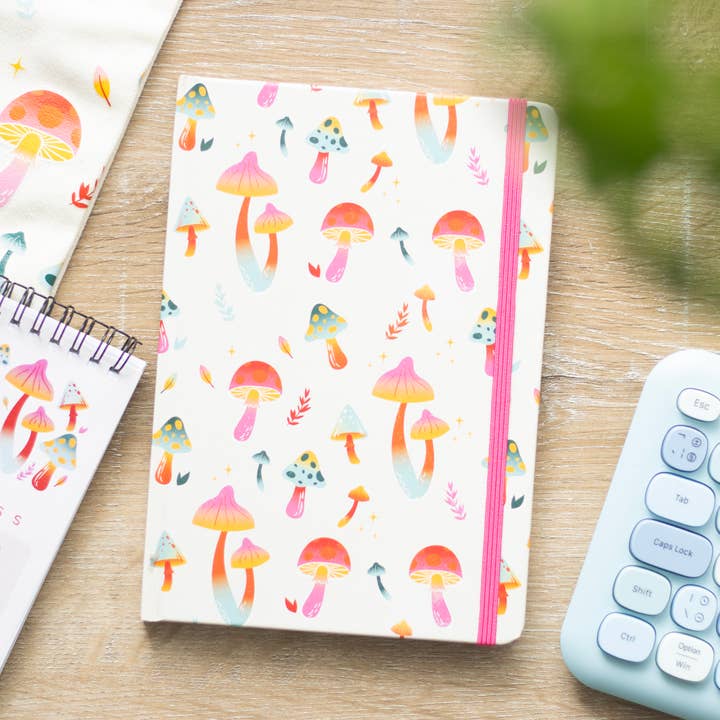 Funky Fungi Mushroom Print A5 Notebook for wholesale by Something Different Wholesale
