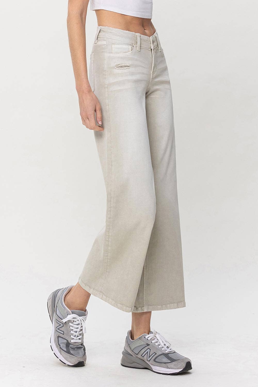 SAGE GREEN LOW RISE BAGGY WIDE JEANS V3391SG for wholesale on Faire2