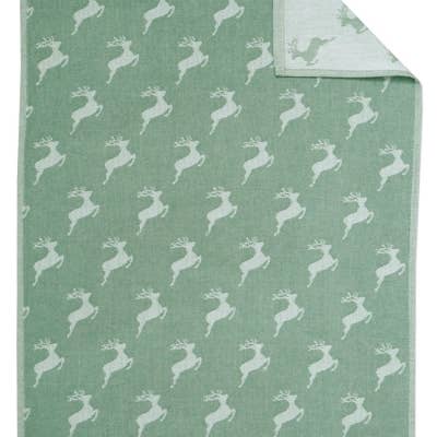 Deer Tea Towels All Over - 007 Green for wholesale by Framsohn Frottier