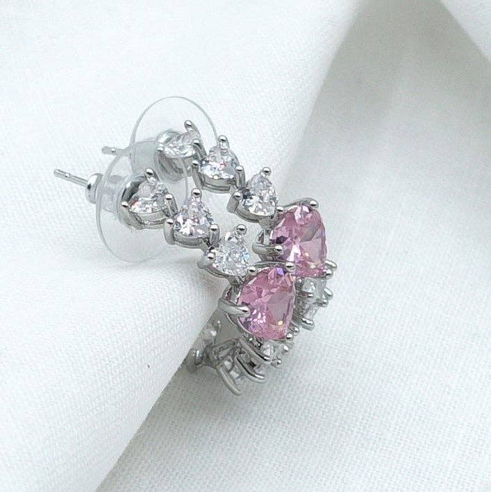 Daemon srls – wholesale Hoop-örhängen – CHERIE - STORT hjärta - orecchini en cerchio con cubic zirconia a forma di cuore25