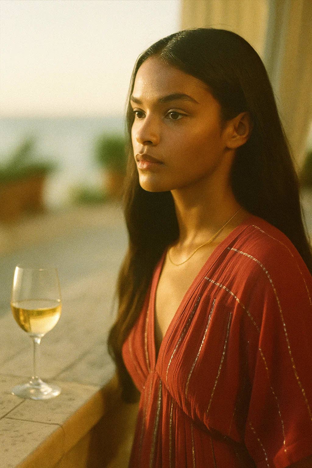 Soléa - Wholesale Dress - Women's - Scarlet Striped Sequin Midi Dress0