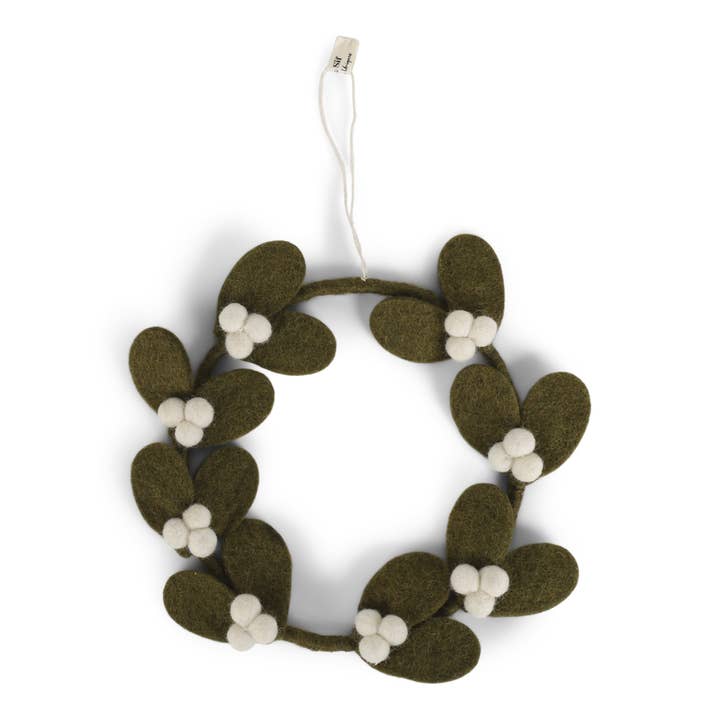 Mistletoe Wreath Dark Green - Small for wholesale by Gry and Sif