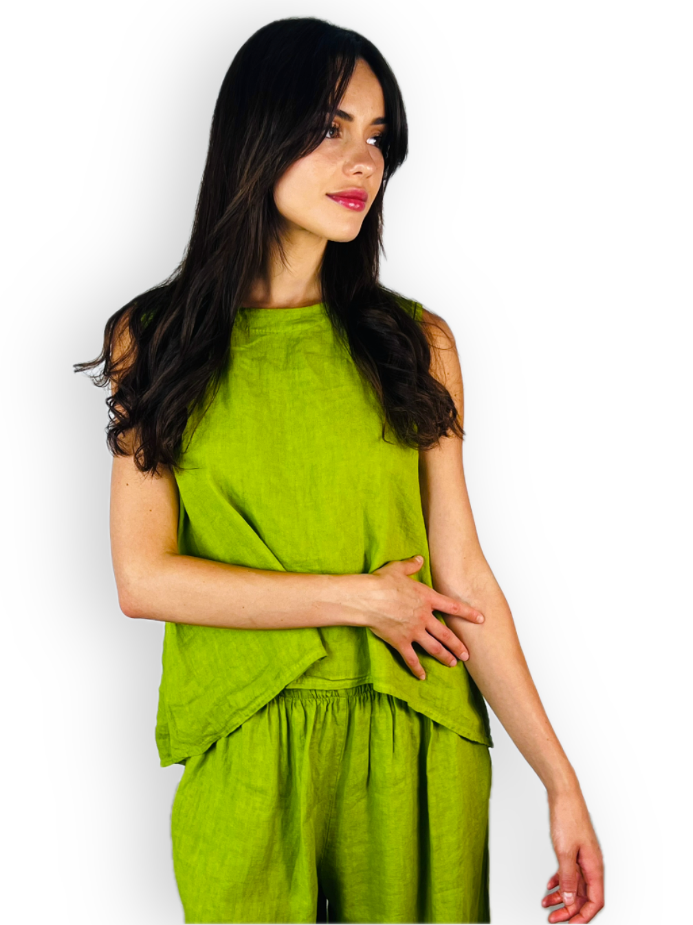 Linos y Textiles - Vendita all'ingrosso Camicetta - Donna - REF 15763 T-SHIRT CON MANICHE A SISA CON NASTRO IN 100% LINO15