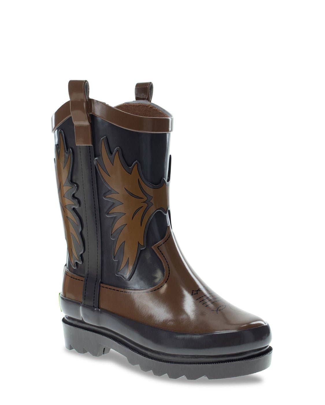Kids Western Cowboy Rain Boot - Brown for wholesale on Faire1