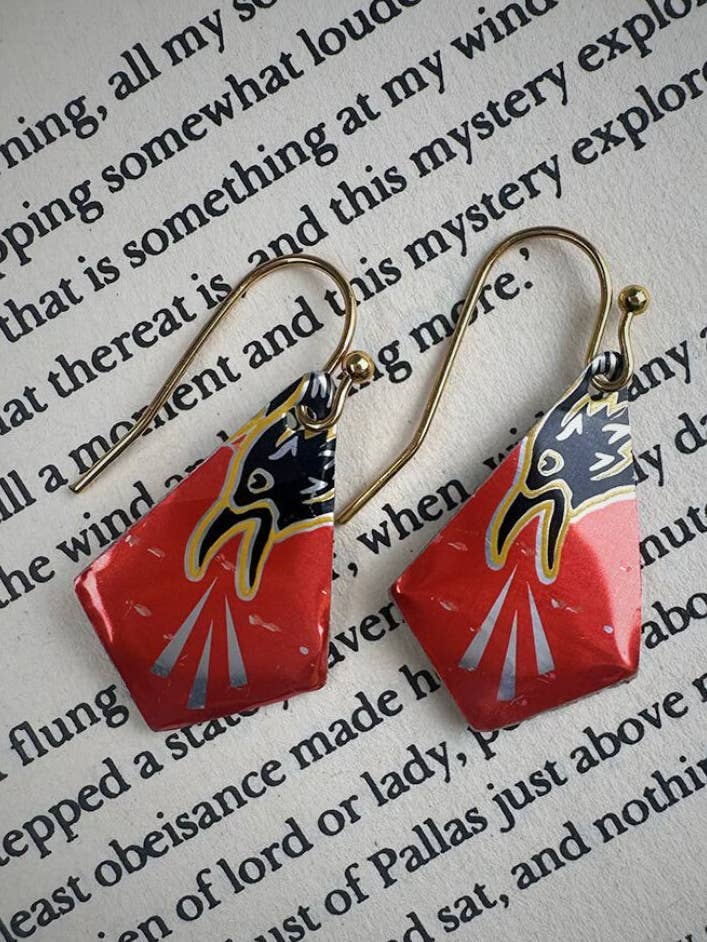 Corvids' Call upcycled earrings for wholesale by Not Nice