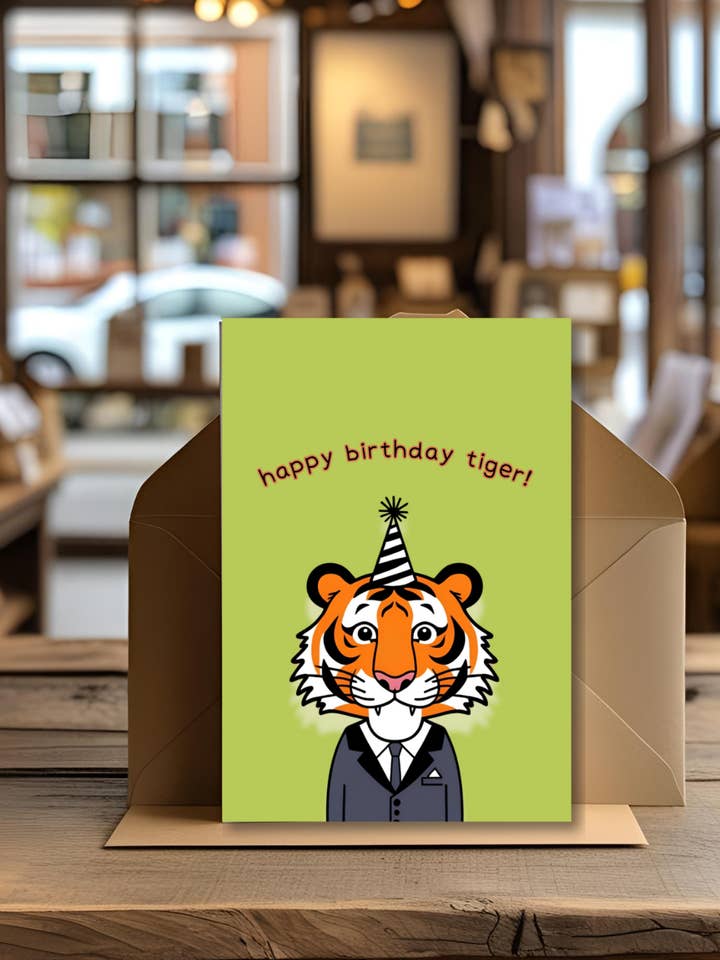 TILLYKKE MED FØDSELSDAGEN TIGER for engroshandel hos Bayside Treasures