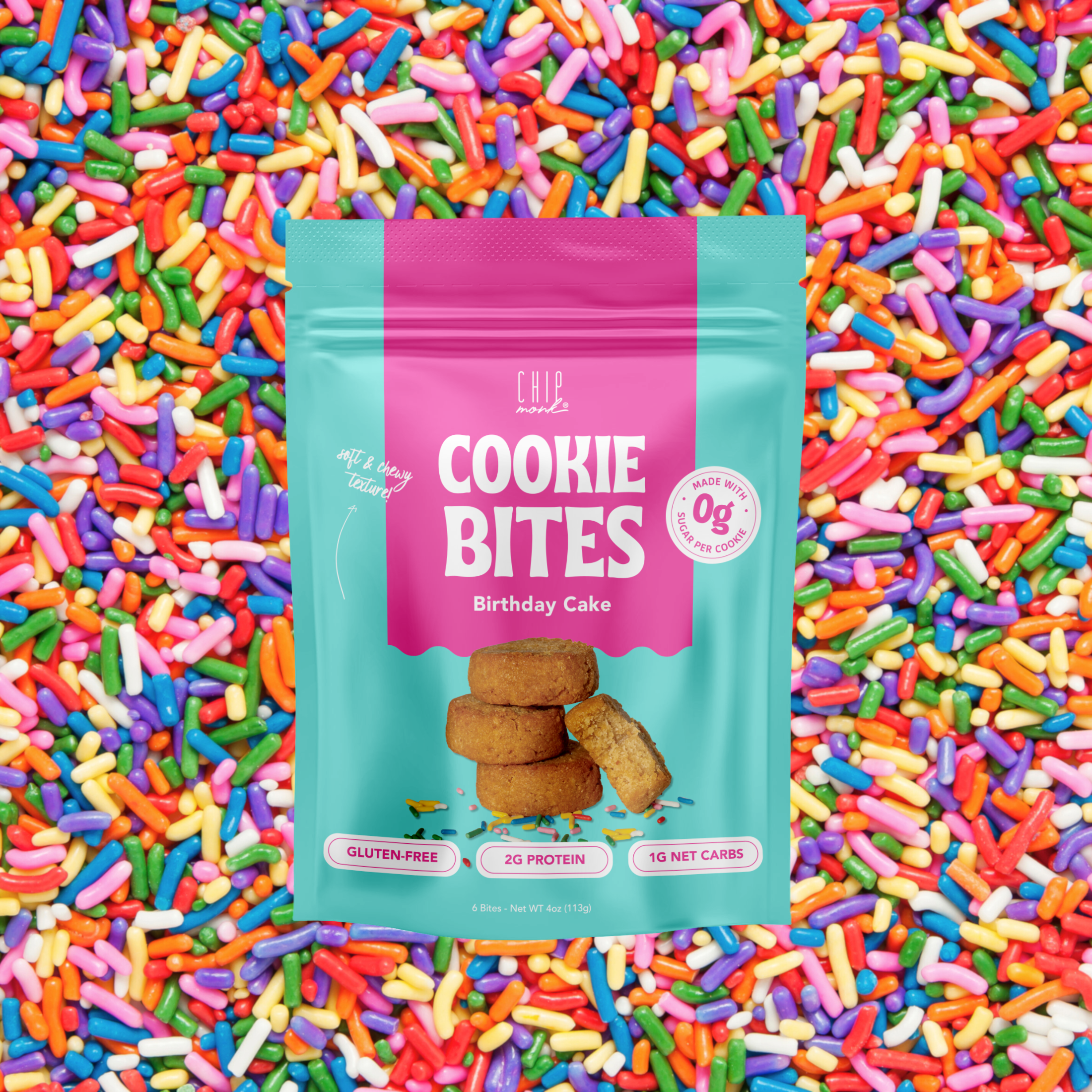 ChipMonk Baking - Wholesale Cookie - Birthday Cake Keto Cookie Bites2