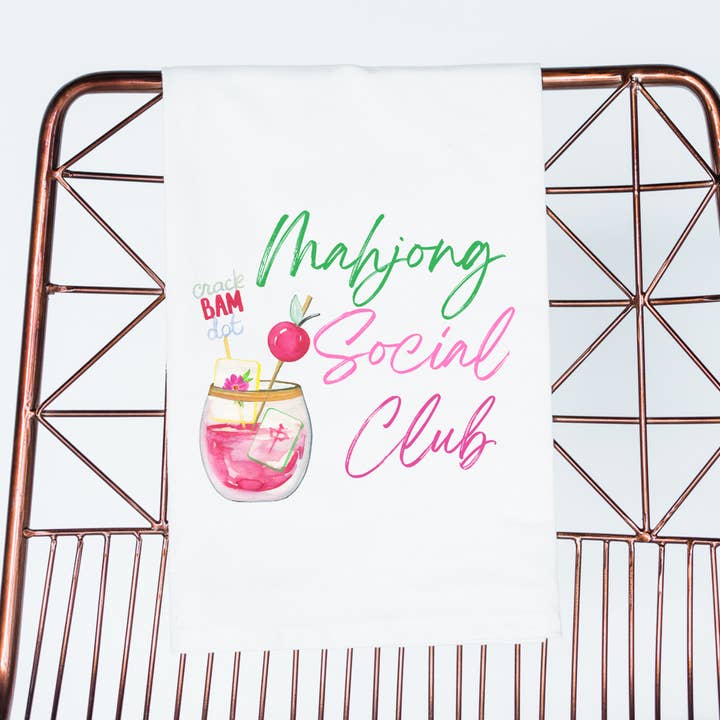 Mahjong gift Mahjong gift towel social club cute hostess for wholesale by Aspen Lane