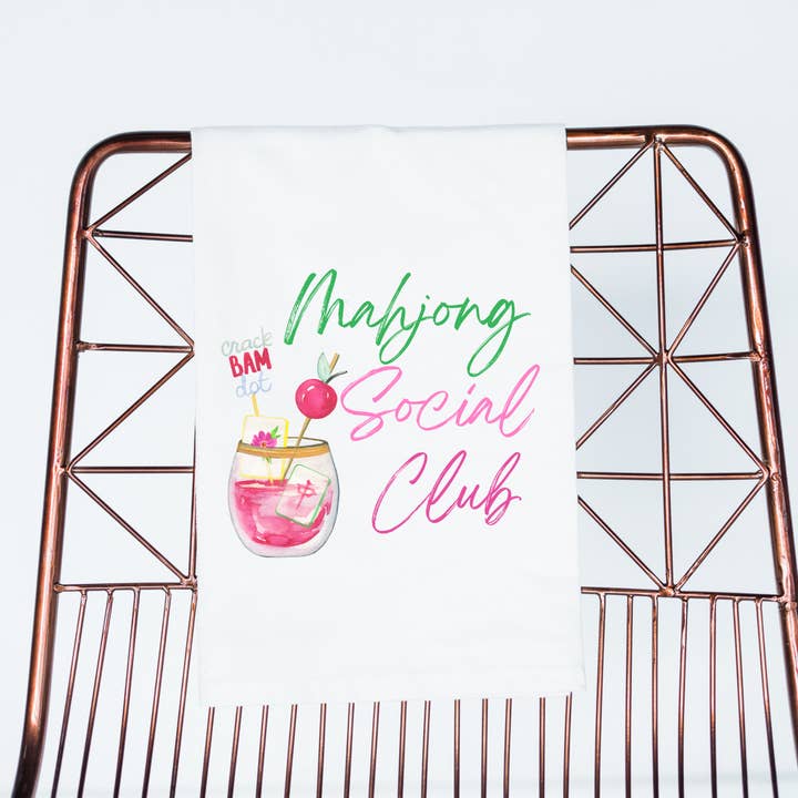 Mahjong gift Mahjong gift towel social club cute hostess for wholesale by Aspen Lane