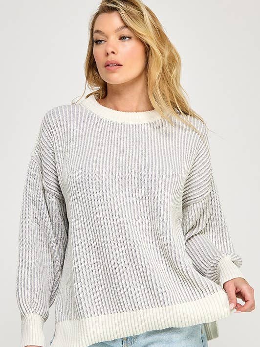 Miss Love - Wholesale Knit Sweater - Women's - Super Soft Strip Sweater2
