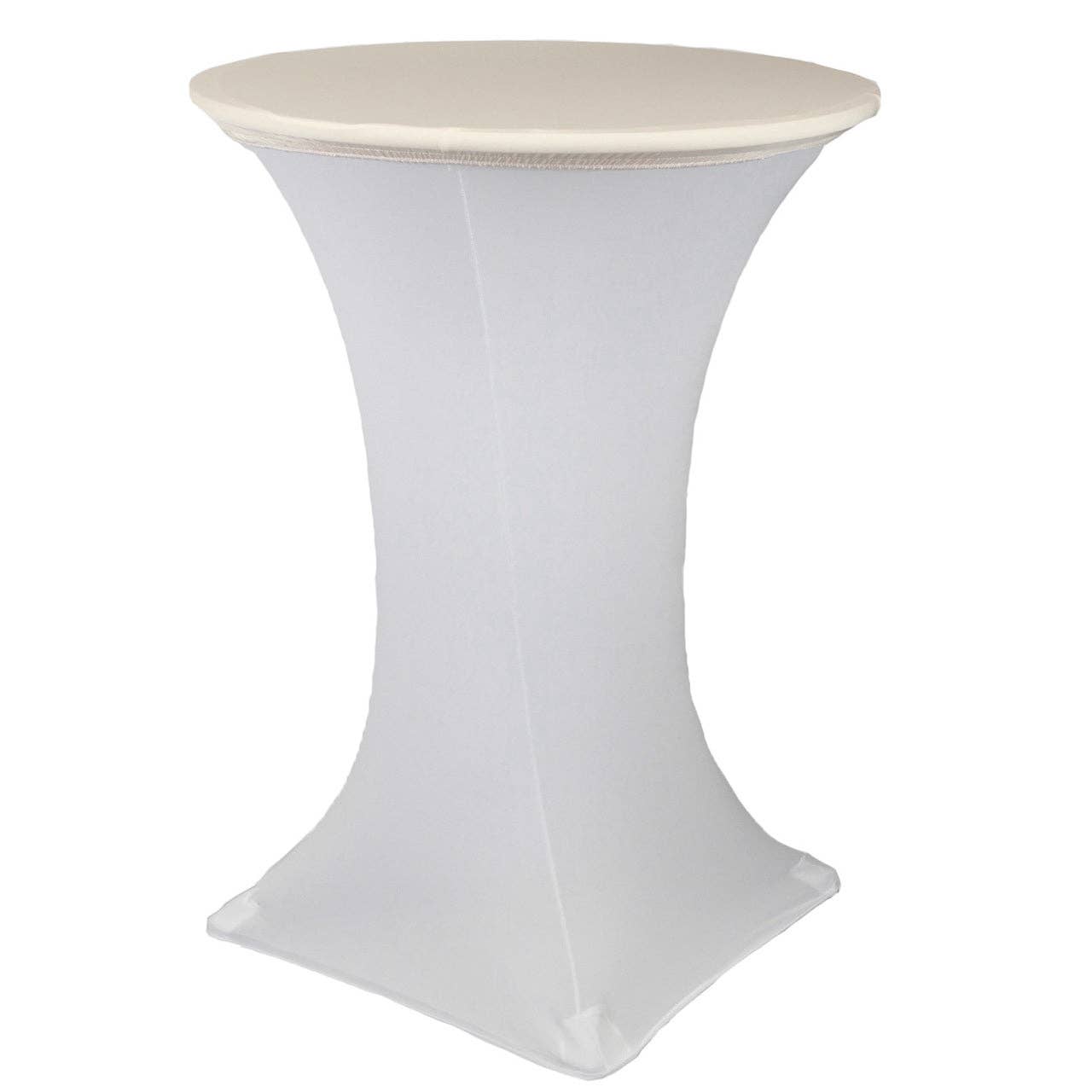 YOUR CHAIR COVERS - Wholesale Tablecloth - 30 Inch Stretch Spandex Table Topper/Cap Ivory0