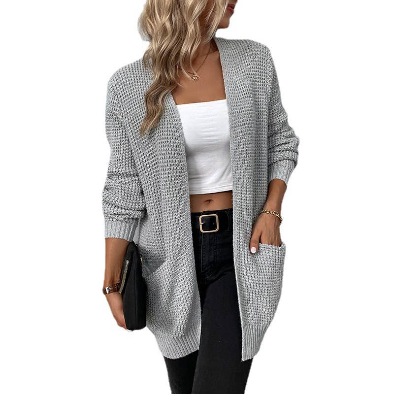 NINEXIS - Vente Cardigan – femme - Cardigan câblé décontracté à devant ouvert sur le devant CWOCAL3587