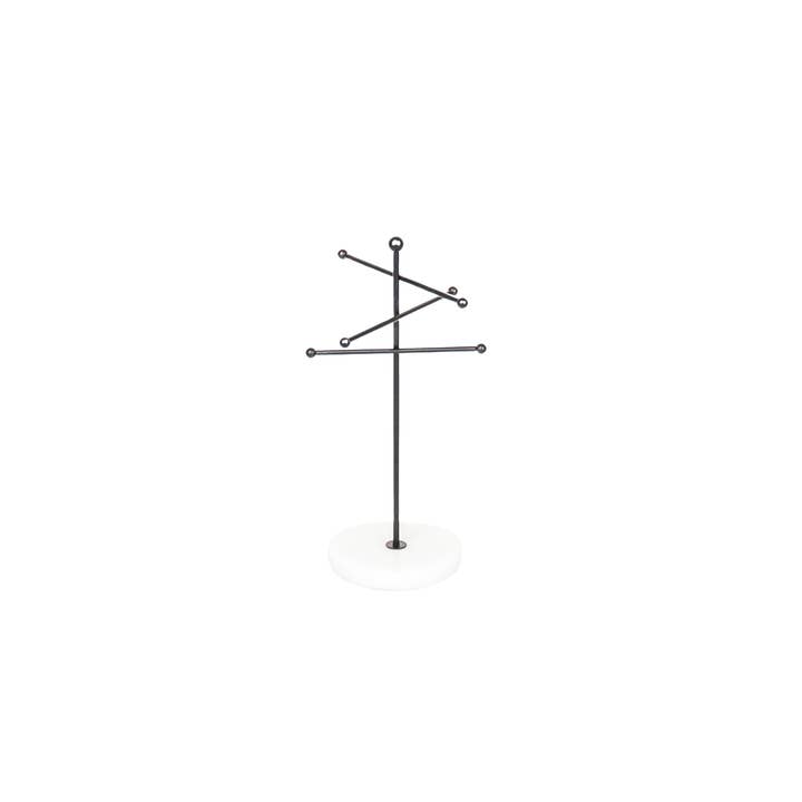 Housevitamin bv – Engroshandel Smykkestativ og -display – Smykkeholder-Marmor/Metal-Sort -15x14x25,5cm