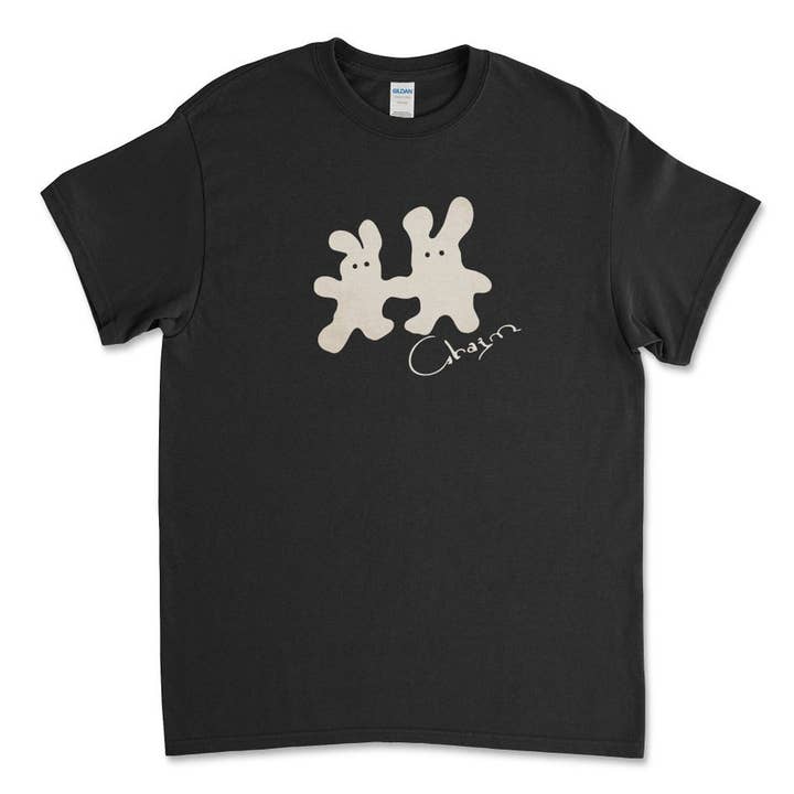 TheKingShirt - Wholesale Screen Printed T-Shirt - Unisex - Clairo Charm Black Bunny Tee Indie Y2K Tour 2023 Graphic0