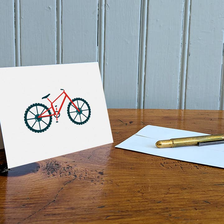Blanco wenskaart voor mountainbikes voor wholesale door Soijen Illustrations