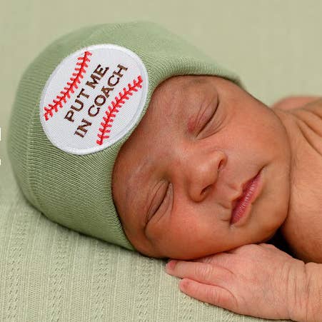 www.ilybean.com - Wholesale Newborn/Knit Hat - Baby - Put Me In Coach Baby Baseball Hat Newborn Baby Hospital Hat 3