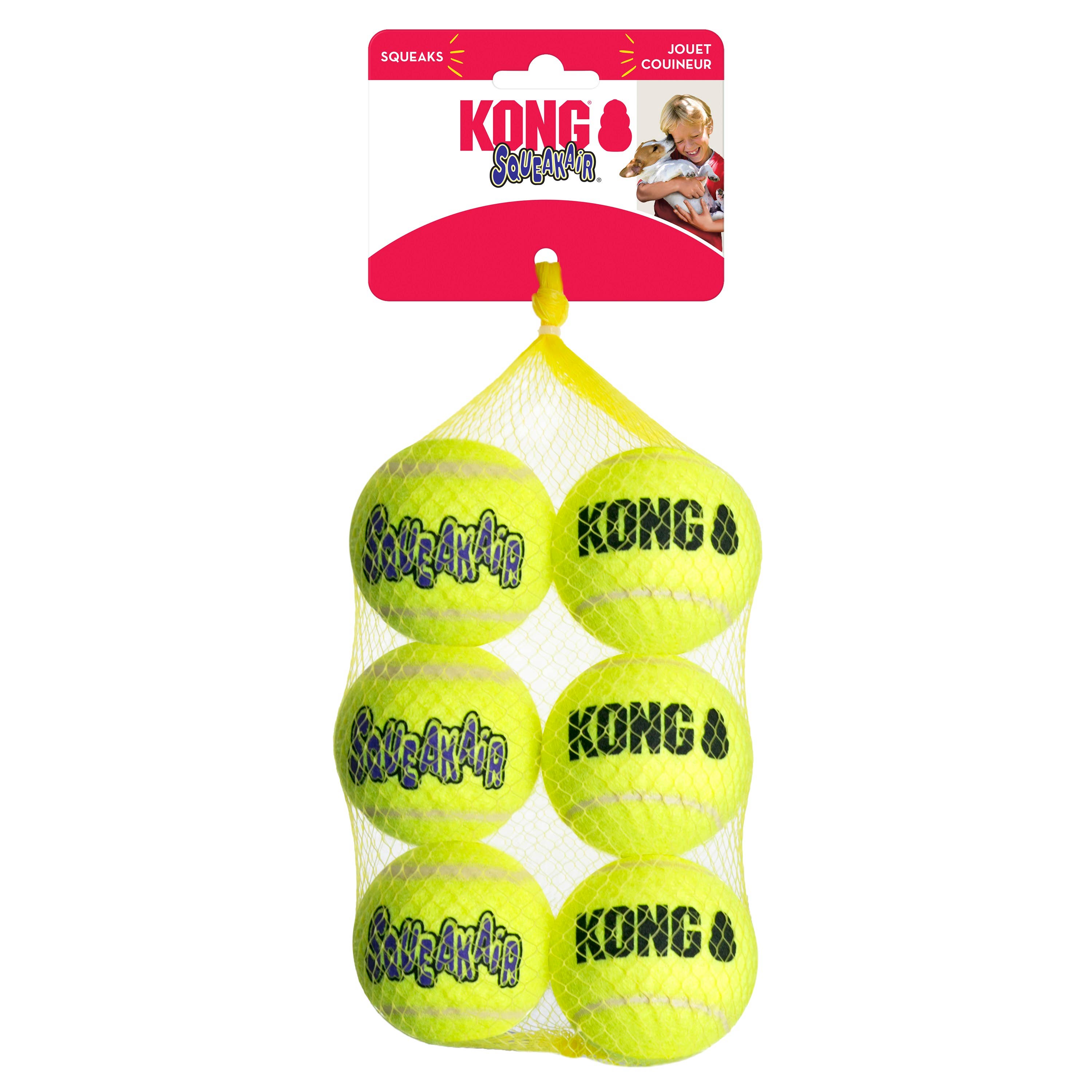 Pet Palette Distribution - Wholesale Pet Fetch Ball - Dog - KONG® SqueakAir® Balls Dog Fetch Toy Medium 6pk1