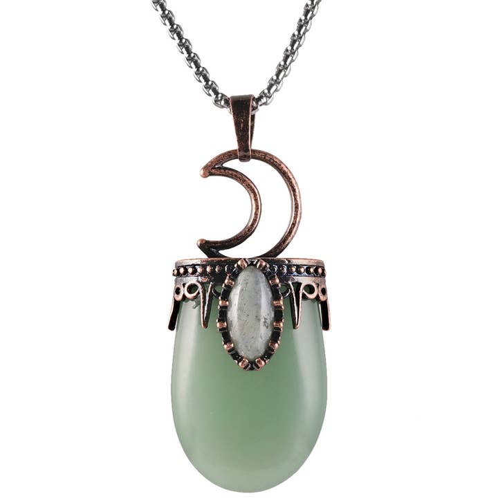 GemMeet - Wholesale Individual charm/pendant - Bronze Crown Crescent Pendant Surrounded by Crystals1