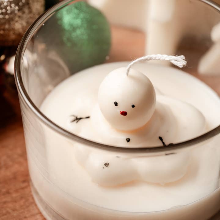 Allure CA - Wholesale Jar/Filled Candle - Melted Snowman in a Jar Candle - Christmas 5