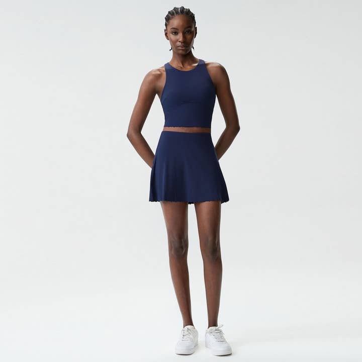 Women's Floral Center Tank And Tennis Skort Two-Piece Set for wholesale by Sodalemon
