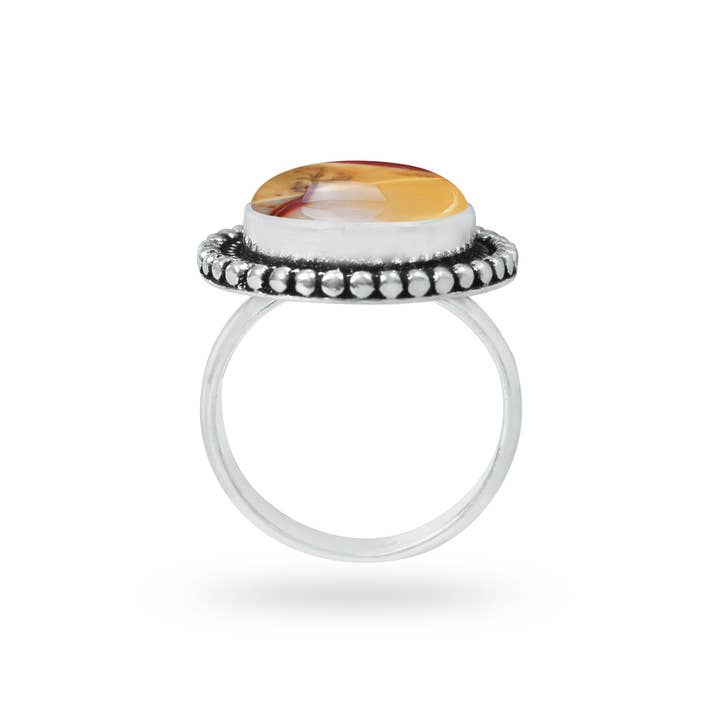 Handmade Jewels - Wholesale Cocktail/Statement Ring - Mookaite Jasper Rings – Handmade, Silver-Plated, Bold Earth Tones (Made to Order)1