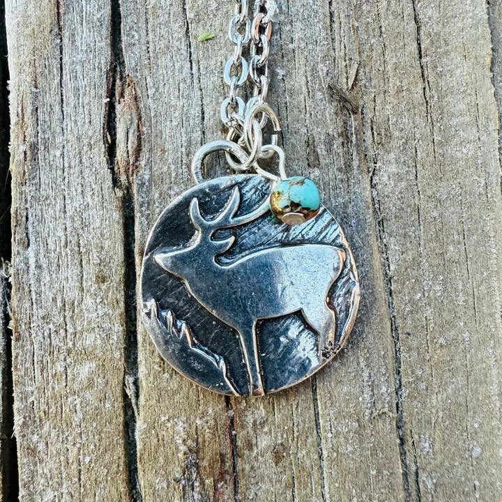 Wild Mountain Soul Designs - Wholesale Pendant/Charm Necklace - Silver Western Rustic Elk Pendant1