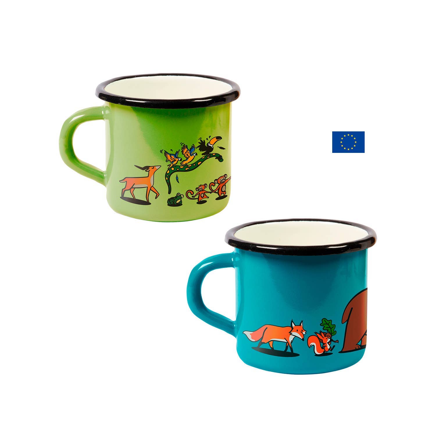 Ecodis - Grand Beau - Wholesale Coffee Mug - Enamel iron cup for children assorted colors Assortment of enamel iron cups 4 colors0