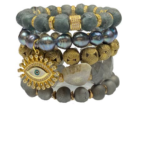 Labradorite Stack Bracelet for wholesale by HEATHER FORD