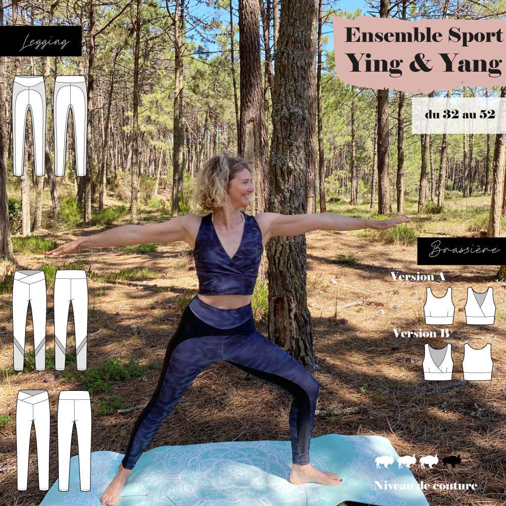 Super Bison - Wholesale Athletic/Lounge Leggings - Women's - Ying & Yang Bra and Legging Pattern from 32 to 522