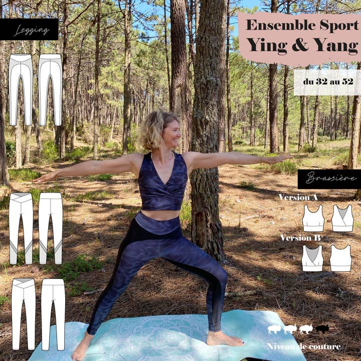 Super Bison - Wholesale Athletic/Lounge Leggings - Women's - Ying & Yang Bra and Legging Pattern from 32 to 522