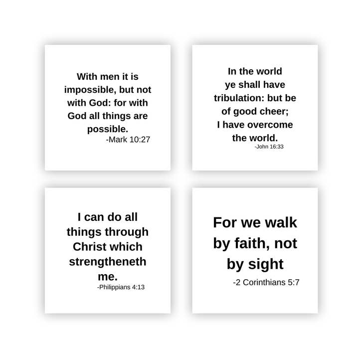 Carlson Homestead Quilting - Wholesale Fabric - KJV Bible Verse Precut Quilt Squares – Set of 26 | Fabric Charm Pack on White Cotton4