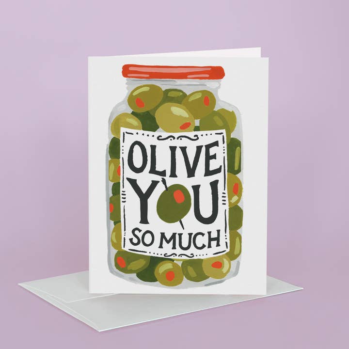 Idlewild Co. – Cartão de amor por atacado – Cartão de Felicitações Olive You