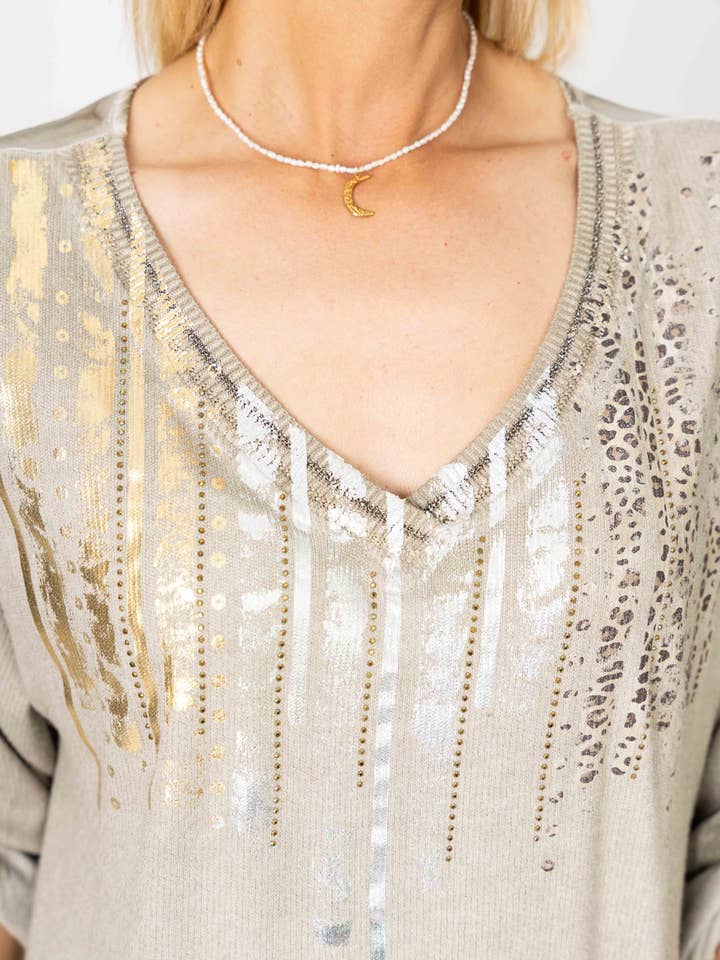 Look Mode Usa - Wholesale Knit Sweater - Women's - Women sweater with rhinestone 4