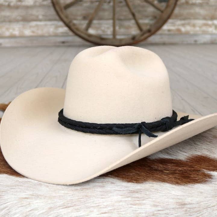Willow Lane Hat Co. – wholesale Hat accessory – men's – Black Braided Leather Hat Band