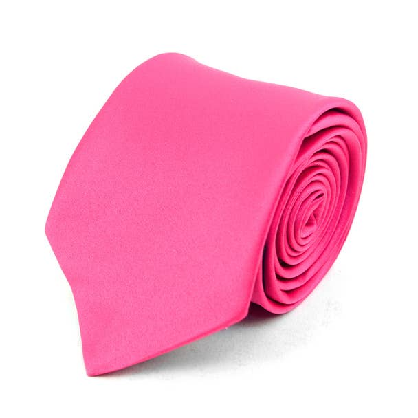 Selini New York - Wholesale Necktie - Men's - Men's Poly Solid Satin Slim Tie with Paper Band - PSBD1