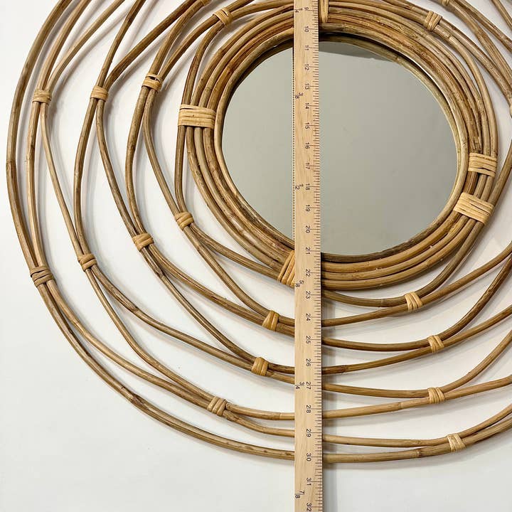 India Handicrafts Inc - Wholesale Wall Mirror - Bamboo Round Mirror7