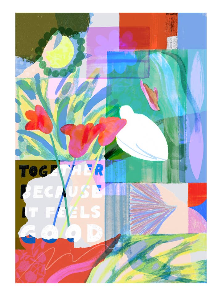 Together Because It Feels Good Giclée Print for wholesale by Lucy Sherston