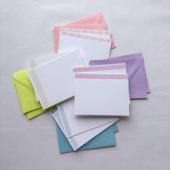 Neon Paper Goods - Wholesale Stationery/Notecard Set - Mid-century Modern Letterpress Note Cards (Set of 8)3