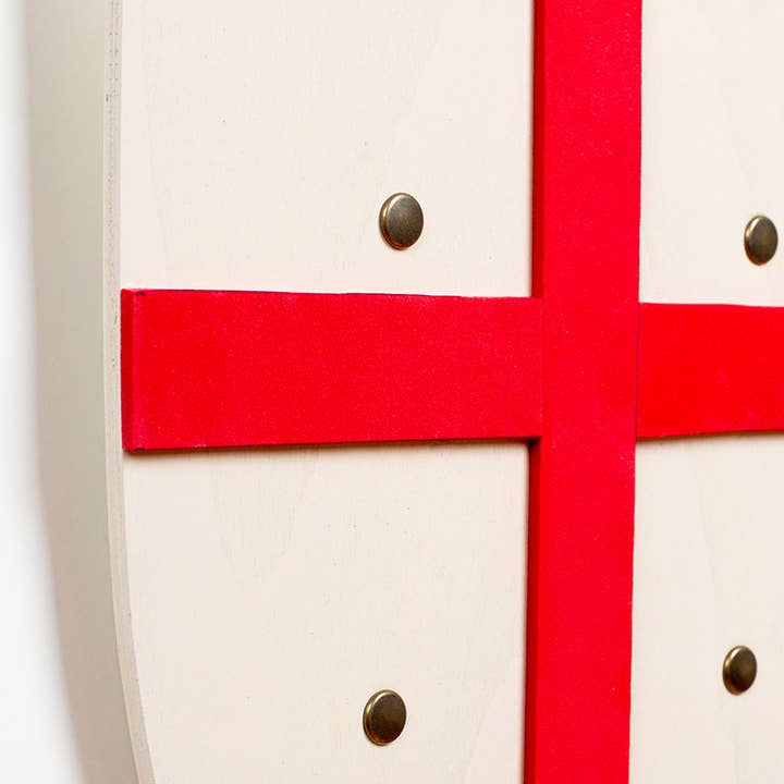 KALID MEDIEVAL - Wholesale Wood Toy - Kids - SHIELD HISTORIK L WHITE WITH SAINT GEORGE CROSS - ST584