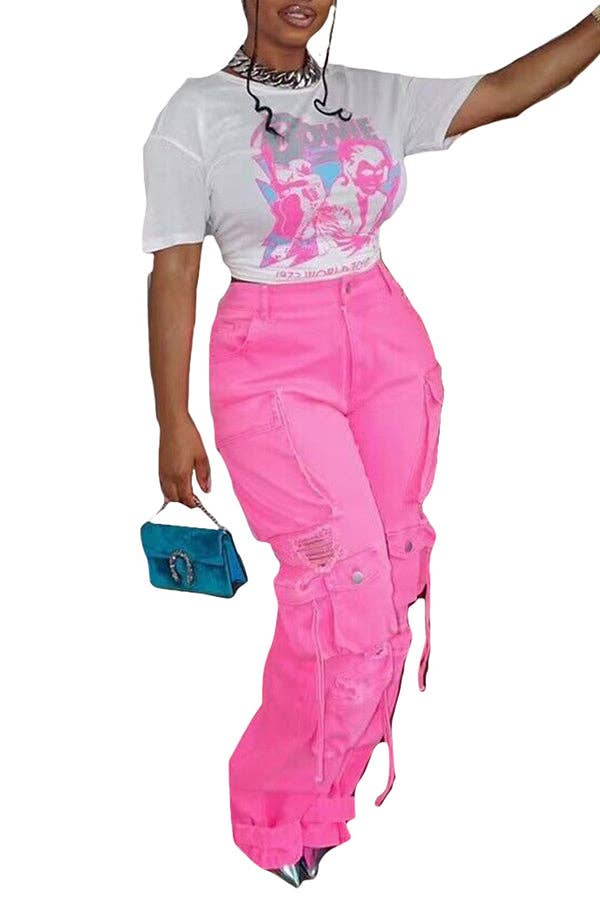 MB Fashion Wholesale - Vente Jean – femme - PANTALON EN JEAN À TAILLE ÉLASTIQUE MB FASHION 8483LY11