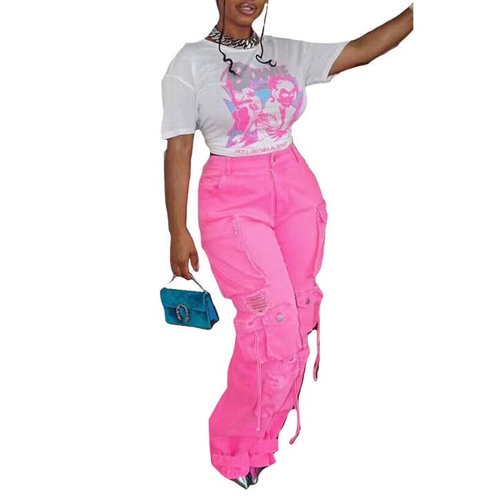 MB Fashion Wholesale - Wholesale Jeans - Women's - MB FASHION ELASTICATED WAIST DENIM PANTS 8483LY11