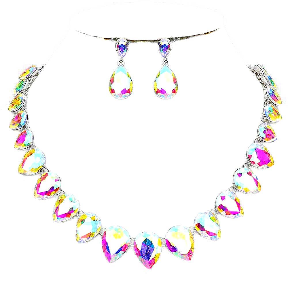 Diacly - Wholesale Jewelry Set - Pear Connection Crystal Necklace Set5