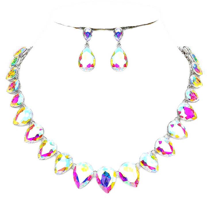 Diacly - Wholesale Jewelry Set - Pear Connection Crystal Necklace Set5