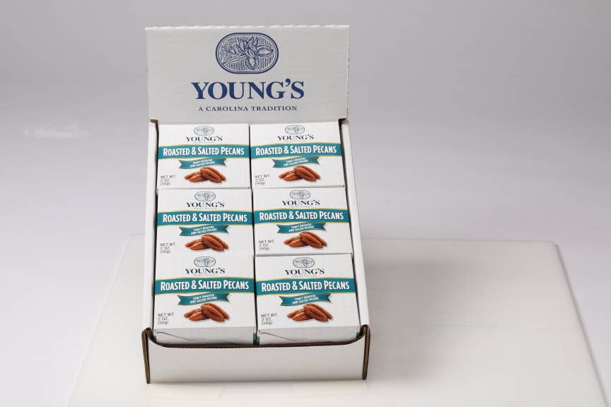 Young’s Premium Foods - Wholesale Nuts - Roasted & Salted Pecan Box 2oz Box1