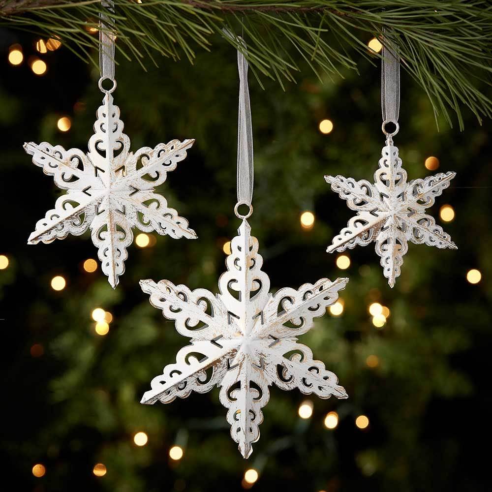 SERRV International - Wholesale Ornament Set - Antique White Snowflake Ornament Set1