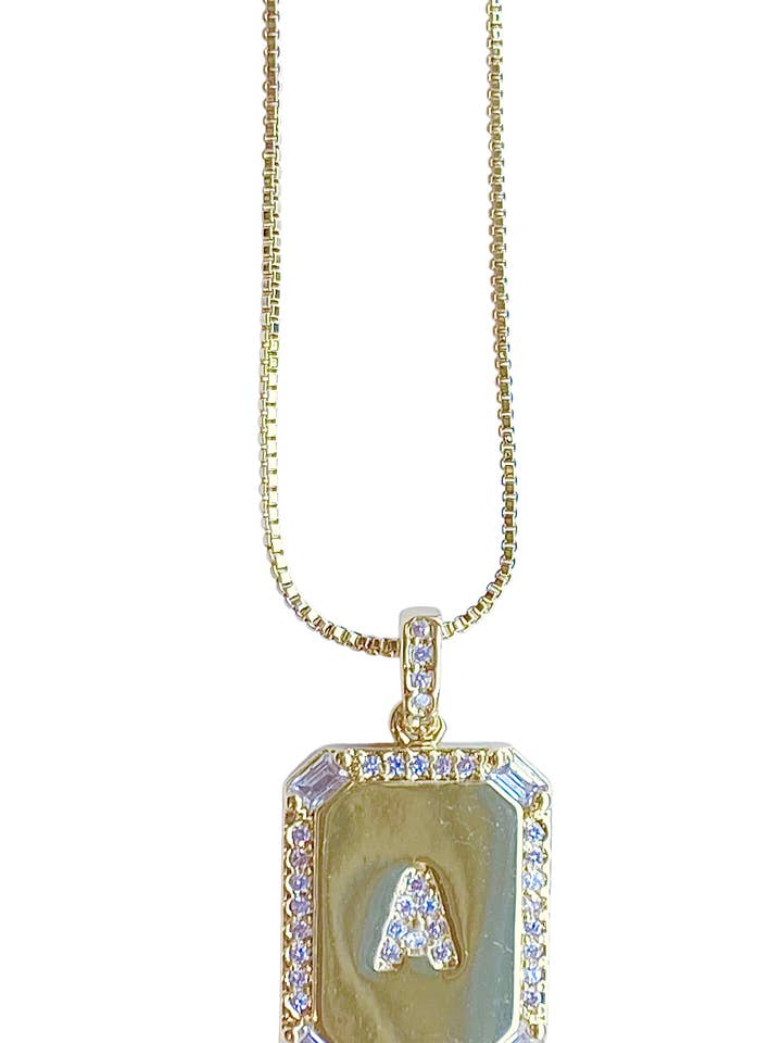 Olivia Clear Initial Necklace for wholesale by Gemelli