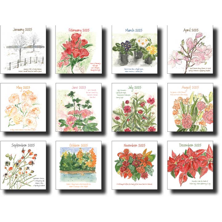 WORDS & WATERCOLORS BY PEG CONLEY - Wholesale Calendar - Wall Calendar 20251