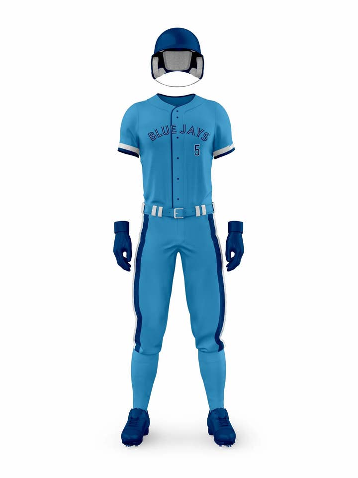 Custom Bluejays Baseball Uniform for wholesale by Midfield Apparel LLC