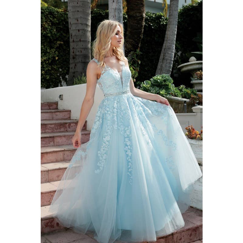 Juliet - Wholesale Gown - Women's - FLORAL APPLIQUES PROM BALLGOWN4